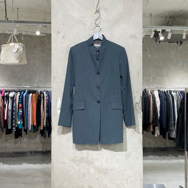 질샌더 틸 플랩 포켓 퍼늘넥 울 자켓