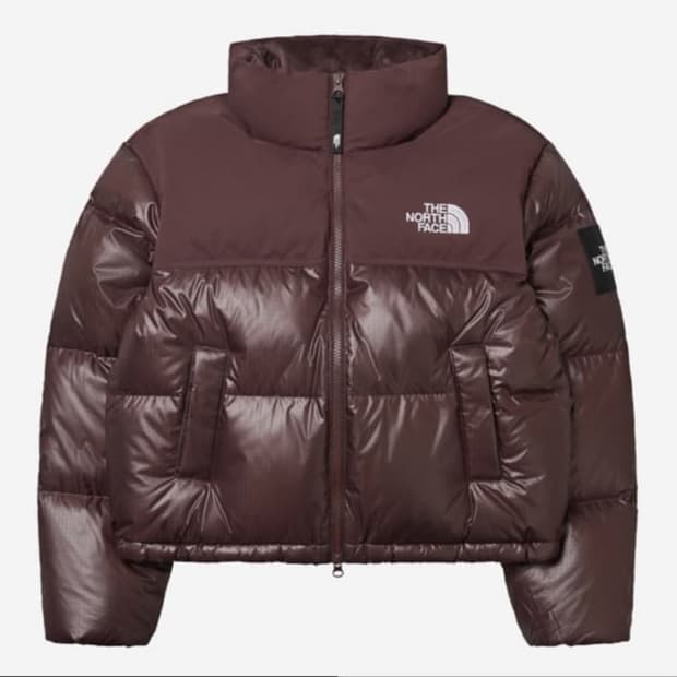 노스페이스 눕시 패딩 브라운 M