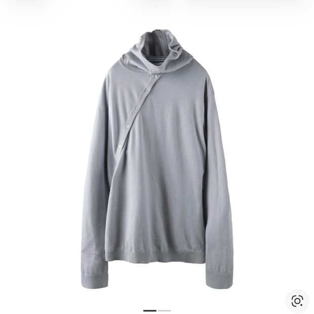 포스트 아카이브 팩션 8.0 니트 후드 센터 라이트 그레이