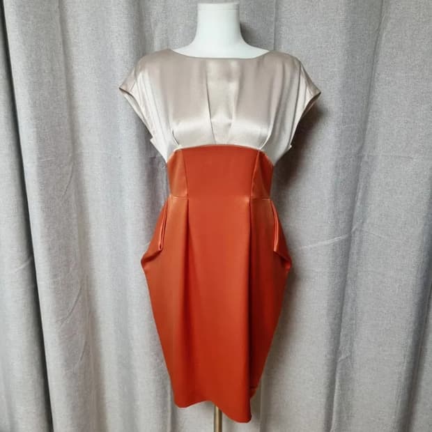 MINIMUM 미니멈 새틴 배색 고급 원피스 드레스 (55) 