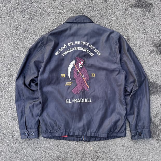 일본 라디알 큐프라 자수 자켓