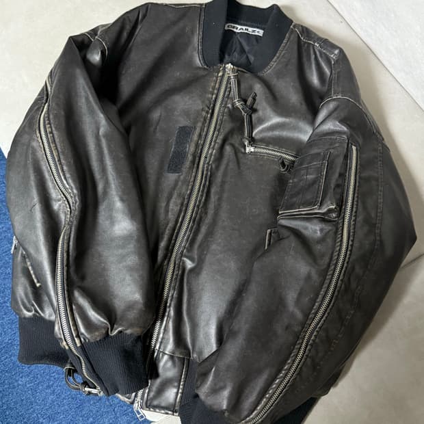 [1] Grailz 그레일즈 멀티 지퍼 레더 봄버 자켓