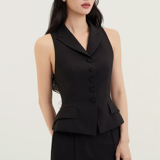 아보아보 테일러 플레어 베스트 블랙
