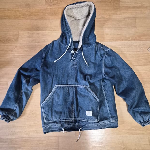 빈티지 데님 아노락  후드