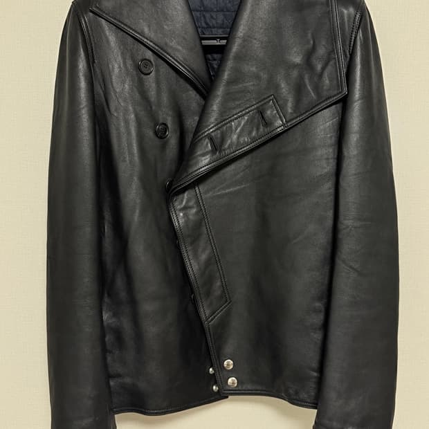 Dior Homme 09aw Asymmetric Drape 레더자켓 48