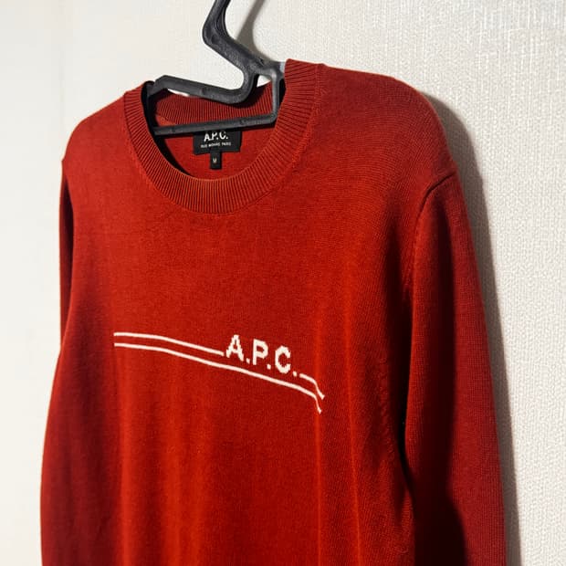 A.P.C. 로고 캐시미어 오렌지 니트