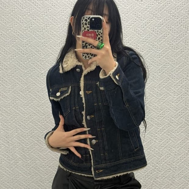 캘빈클라인 슬림핏 쉐르파 데님 양털 자켓 S C08501