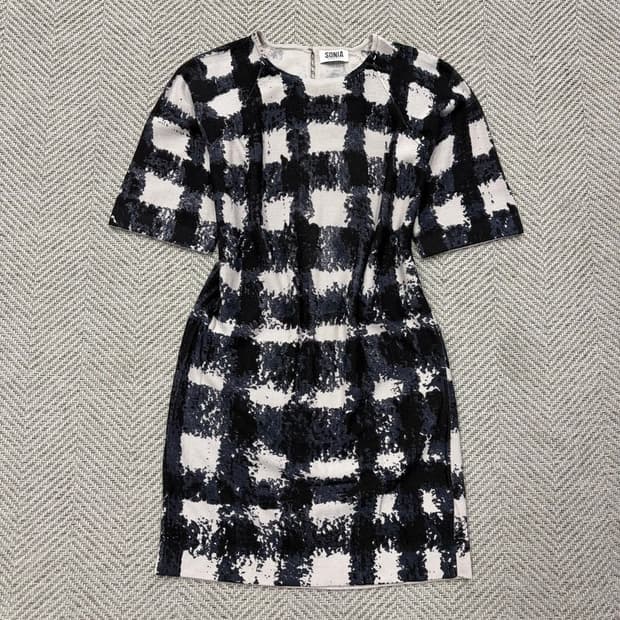 소니아리키엘 체크 패턴 원피스 v2380