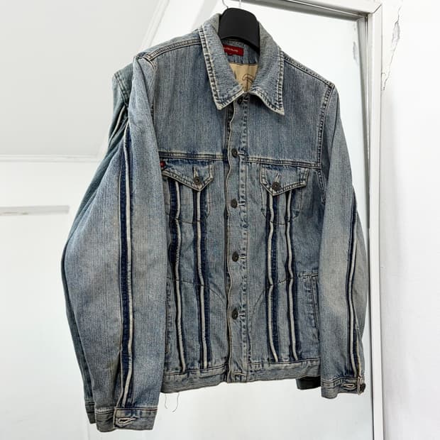 River Island 트리밍 데님 자켓