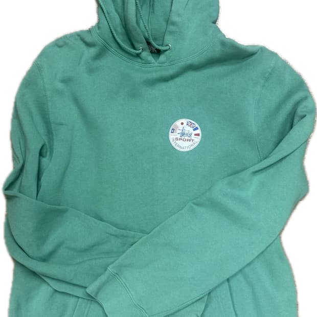 스투시 그린 후드 L