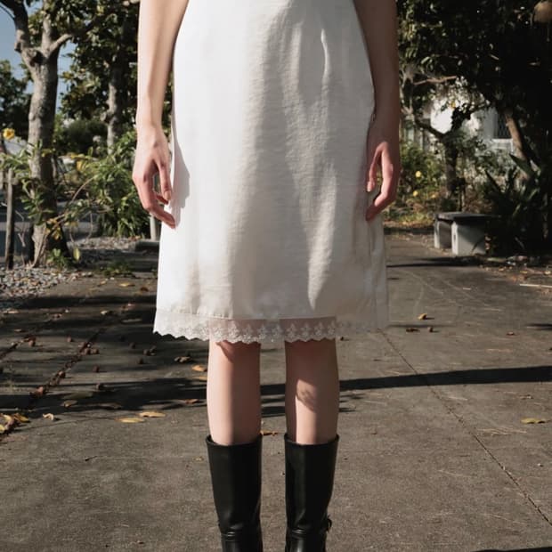 드헤베 Glossy Lace Skirt [Ivory] M