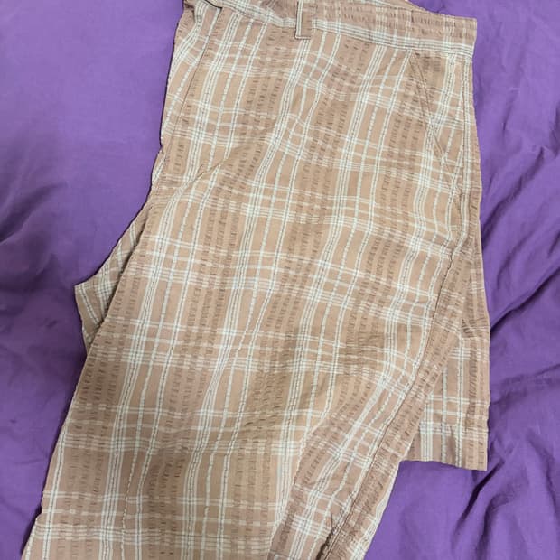 파타고니아 시어서커 체크 반바지 브라운 36