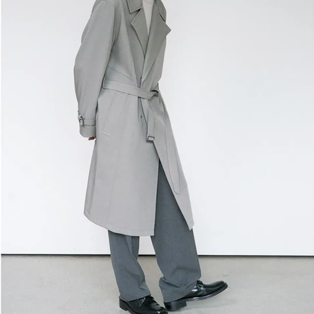 미나브 울 블랜디드 로브 트렌치 코트 새상품