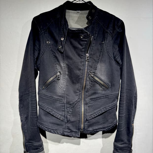 00s Black Washed Rider Jacket  