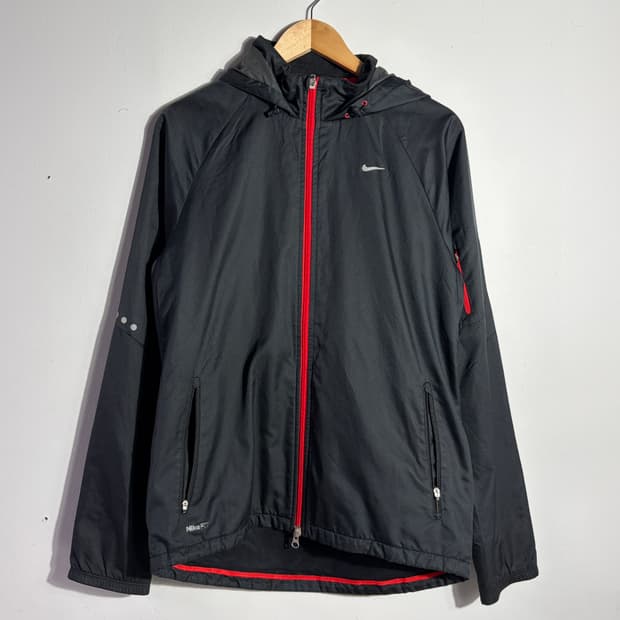 나이키 블랙 레드 포인트 후드 바람막이 자켓