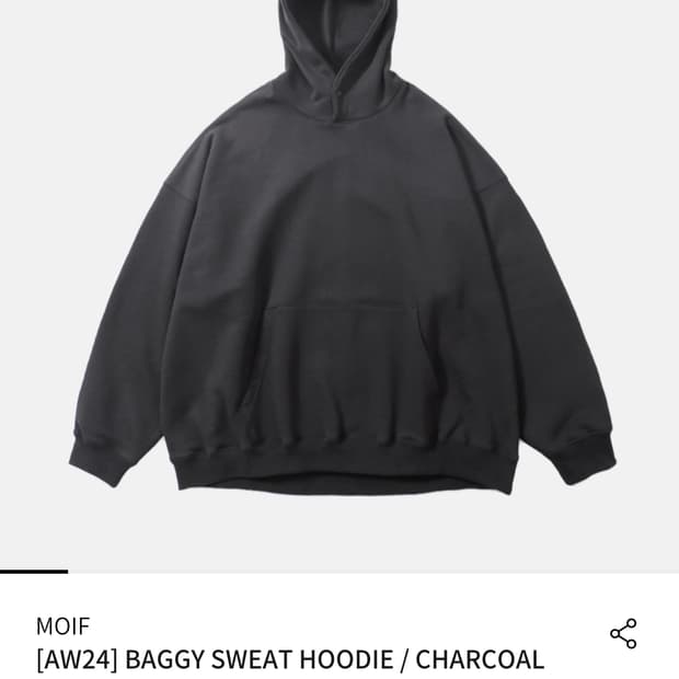 모이프 AW24 배기 스웻 후디  (BAGGY SWEAT HOODIE)