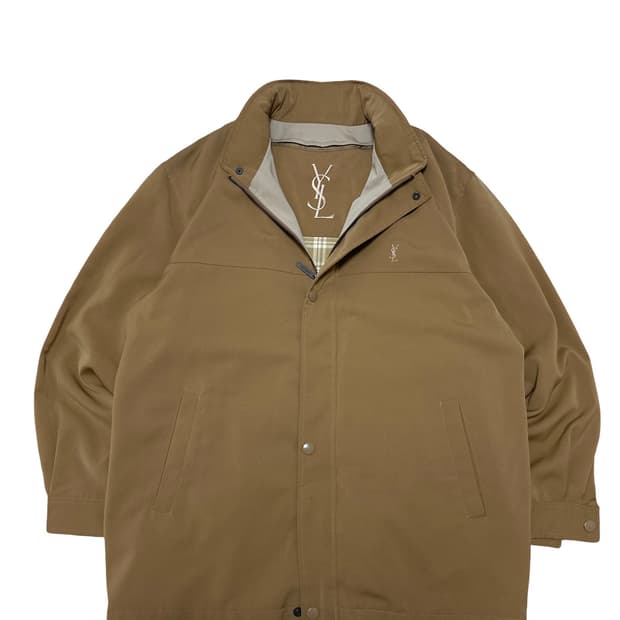 YSL 입생로랑 베이지 블루종 자켓
