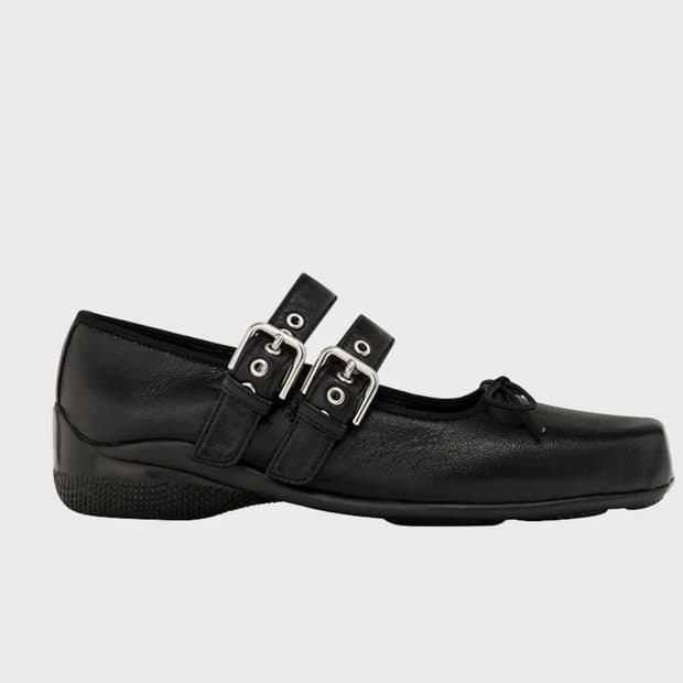 오픈와이와이 open yy buckle ballet flats,black