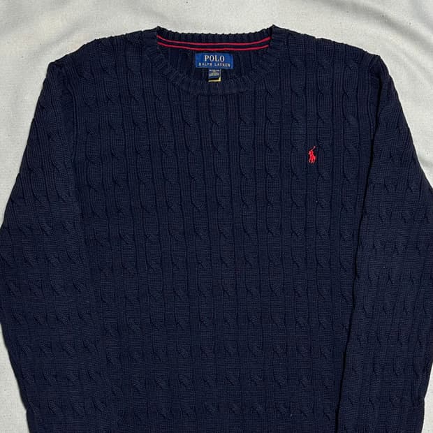 XL 폴로랄프로렌 네이비 케이블 니트