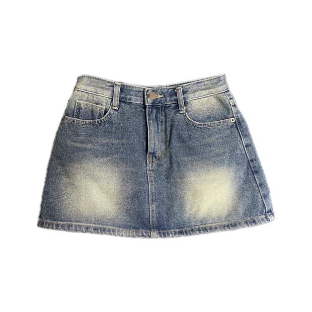 Washed denim mini skirt 워싱데님스커트