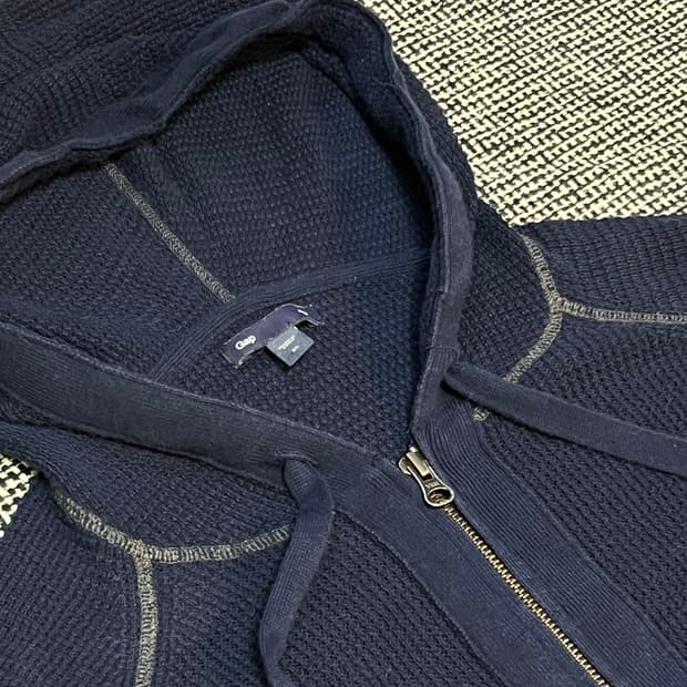 갭 니트 후드집업