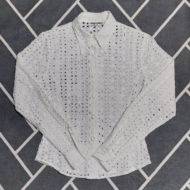 NARA CAMICIE  이태리 메이드 아일렛 펀칭 블라우스 (사이즈 1