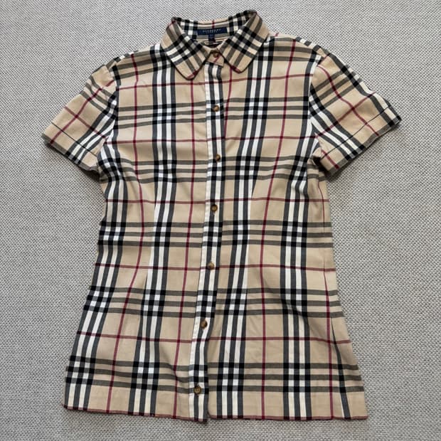 버버리 우먼스 노바 체크 반팔 셔츠