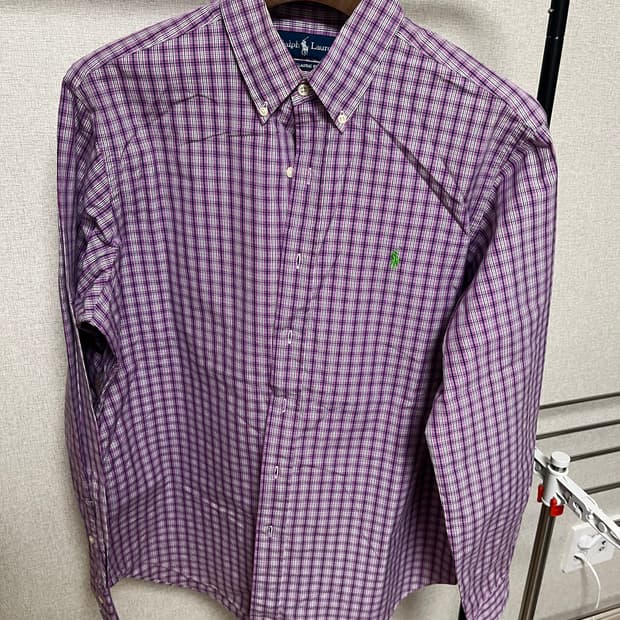 폴로 체크 드레스 셔츠 L 00년대
