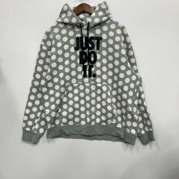 나이키 회색 도트 후드티