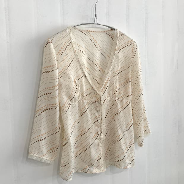 Soft Beige Polka Dot Cardigan