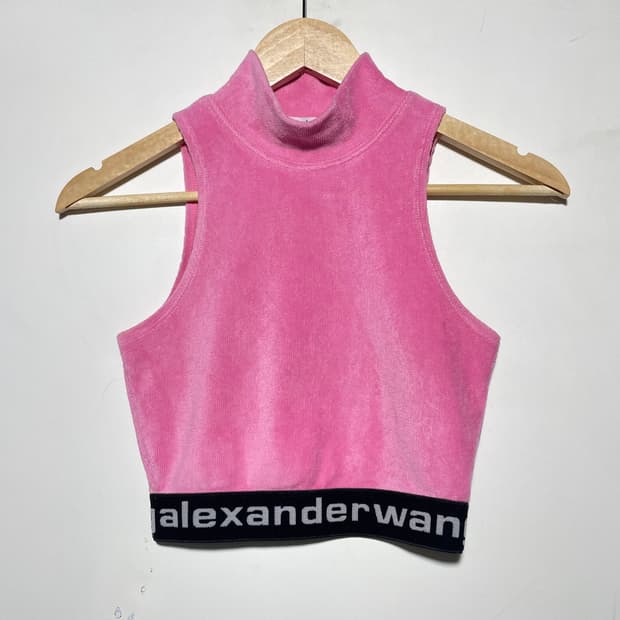 알렉산더왕 스트레치 코듀로이 모크넥 크롭탑