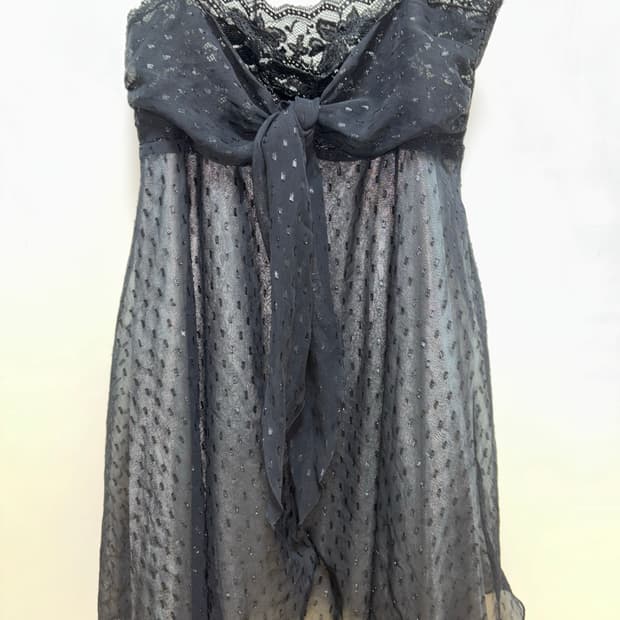 빈티지 블랙 레이스 슬립 레이어드 원피스