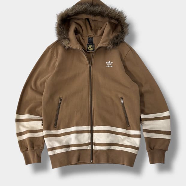 아디다스 루즈핏 울프죠 트리밍 스웻 후드집업