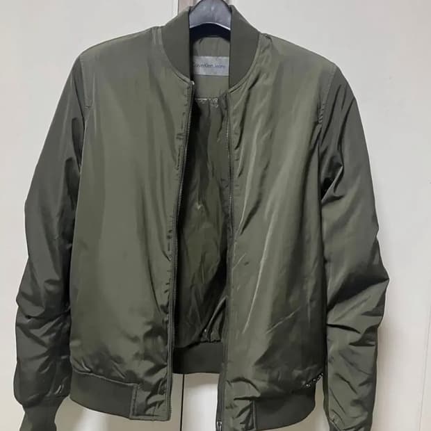 캘빈클라인 진 카키색 봄버 블루종 자켓 ma-1