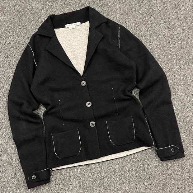 M)Japanese vintage 여성 울캐시 혼방 니트 블레이저