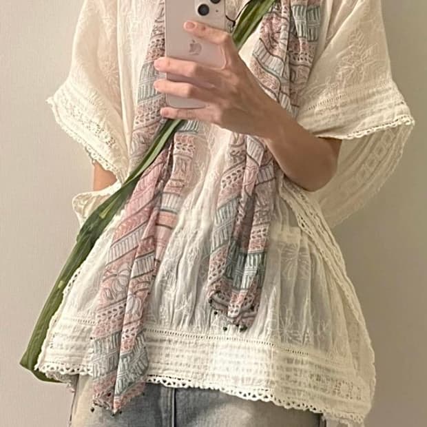 일본 모리걸 레이스 블라우스