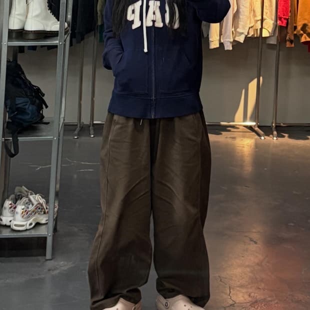 갭 네이비 핑크 후드집업 A3144