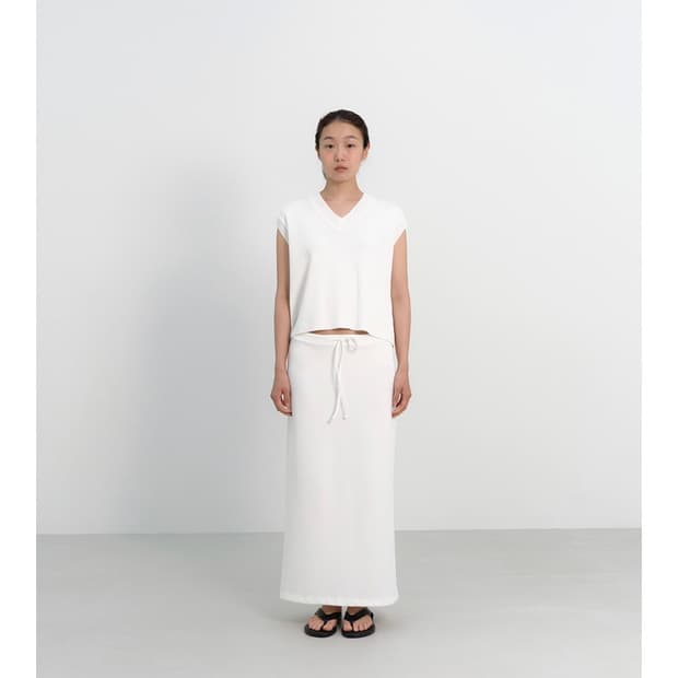 엔오디 NOD STRING LONG SKIRT (White)
