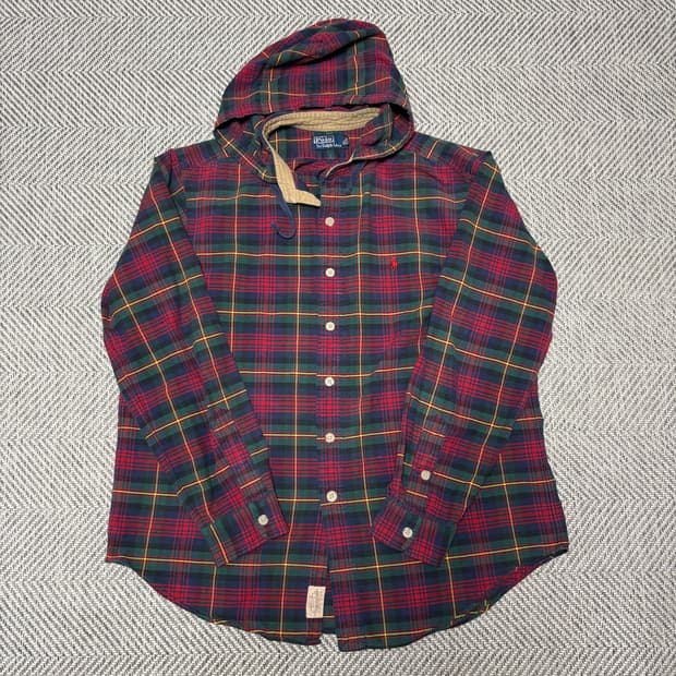 90s Polo Hooded Flannel