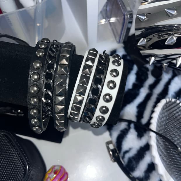 Punk studded chain bracelet