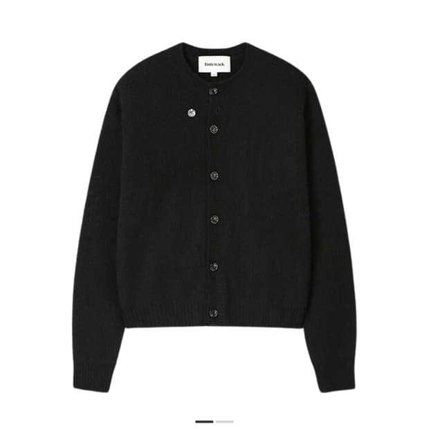 토니웩 알파카 모헤어 크루넥 가디건 블랙 L