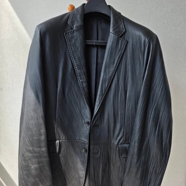 까르뜨 블랑슈 / 가죽 레더 블레이저 자켓 / 2xl 110