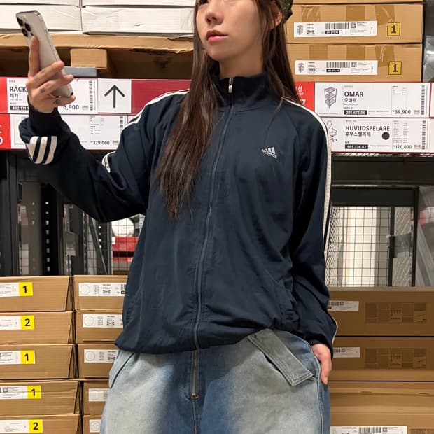 90s ADIDAS 네이비 져지 트랙탑