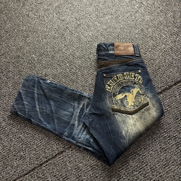 에비수 시그니처 와이드 데저트 워싱 데님 팬츠 2802