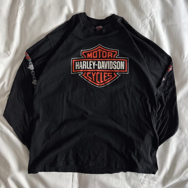 [2XL] 90s-00s 빈티지 할리데이비슨 실드로고 롱슬리브 티셔츠