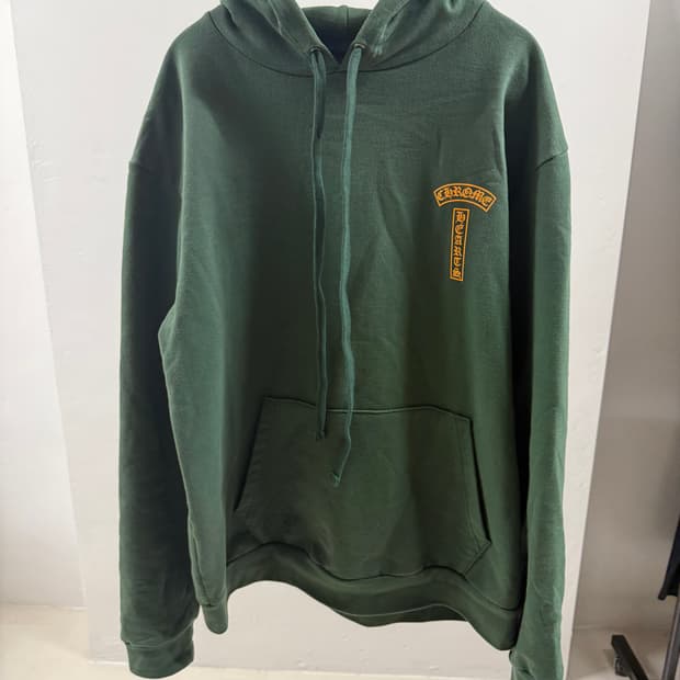 크롬하츠 U.S.A 아치 로고 후드티 그린 M