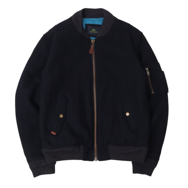 라코스테 네이비 울 블루종 자켓