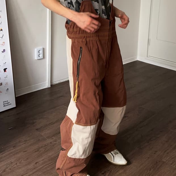 T.K. Ski 컬러블록 유틸리티 오버롤