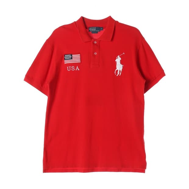 폴로 랄프로렌 USA 빅포니 레드 카라 반팔티 XL