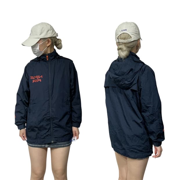  00s 나이키 네이비 에어 후드 바람막이 올드스쿨 트랙 자켓 L